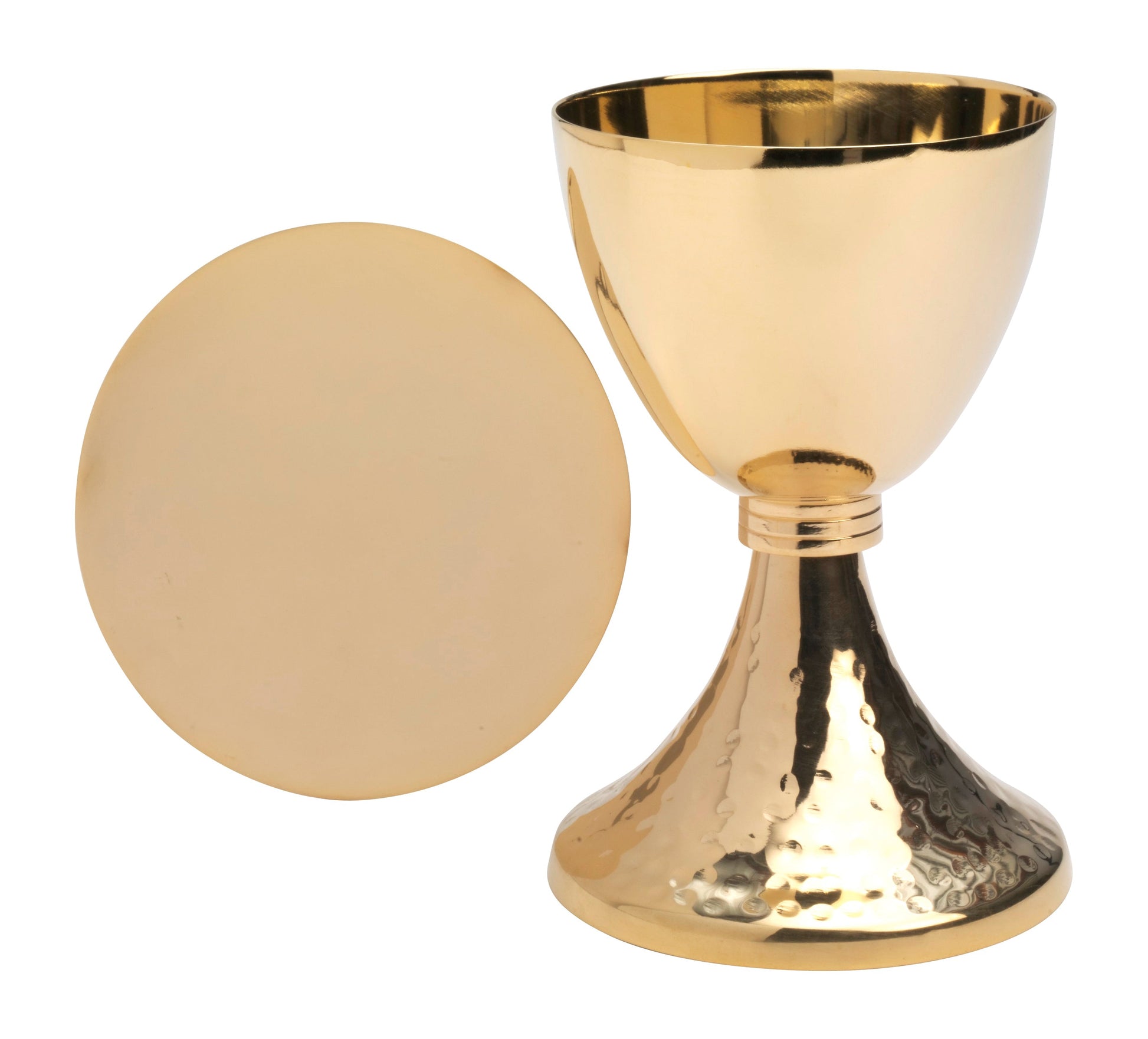 Chalice with paten golden plated H 19,5 cm