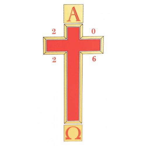 Alpha & Omega Red & Gold Cross