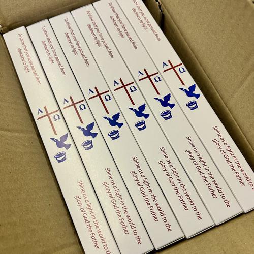 Baptism Candles 7/8" x 9" (Box of 24)