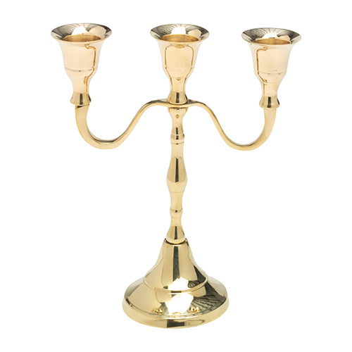 Three-Stem Brass Candlestick