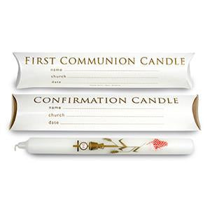 First Communion/Confirmation Candles - Pillow Box 7/8" x 9" (10,20 or 30)
